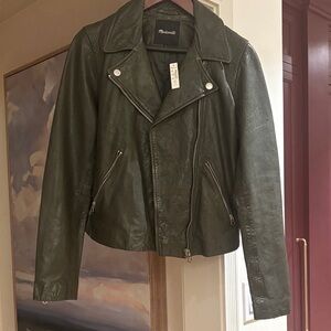 Madewell Women's Dark Green Leather Jacket